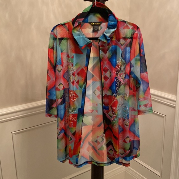 New Resort & Cruise Wear! Sheer Swing Jacket by Valentina Signa (3/4 sleeve) - Picture 7 of 8